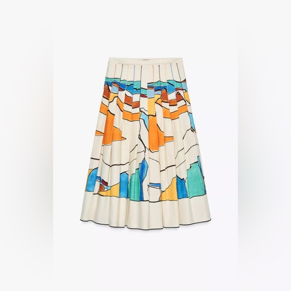🔥🔥Zara ZW collection printed pleated skirt - Picture 7 of 10
